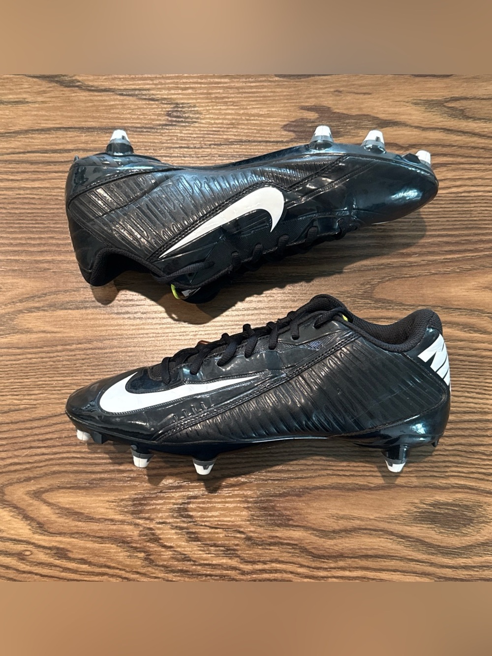 Size 10 Nike Vapor Strike 4 Low Detachable Football Cleats Black 642785-001